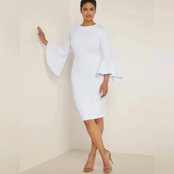 NWT Eloquii Flare Sleeve Scuba Plus Size Dress - Picture 1 of 7